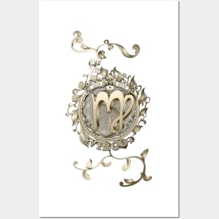 Virgo Floral Zodiac Design BRONZE Posters and Art